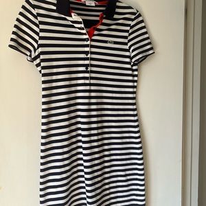 Lacoste White and blue striped dress.